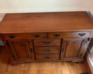 D53- $150. Young Republic Group Indiana, Solid Maple Buffet. Measures 52" wide x 19.25" deep x 33.25" tall.