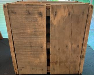 S41 - $60. Humpty Dumpty Wooden Egg Crate. Measures 13" square x 11" tall.