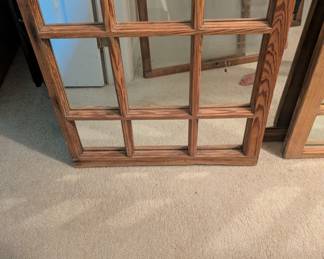 H15 - $40. Vintage Mirrored Window. Measures 29.25" wide x 31.5" tall
