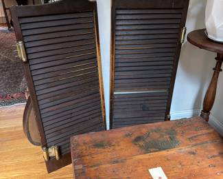 L11 - $50. Pair of Saloon Doors. Measures 17.25" wide x 40.5" tall.
