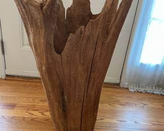 S48 - $300. Freestanding Driftwood Sculpture. Measures 34.5" x 15.5" x 46" tall. Owner used it for plants.
