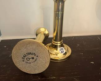D20- $20. Set of 2 Baldwin Candle Holders. Measures 6.25" tall.