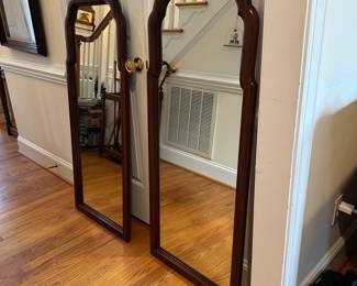 L32 - $300. Pair of Henkel-Harris Mirrors. Measures 21.25" wide x 49.5" tall. Style 144. Mahogany. Overall very good condition - a few very minor marks on the frame.