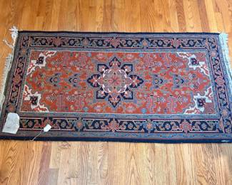 F42 - $125. 100% New Wool. Woven in India. Measures 63" long x 32" wide.