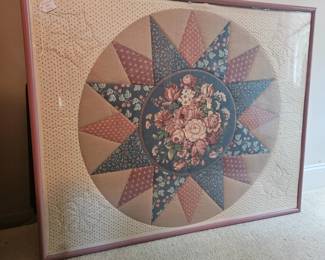 U19 - $30. Framed Quilt Panel. Measures 37" wide x 46" tall.