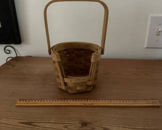 F30- $10. Cute Front cutout Basket. Measures 5" round x 8.5" tall