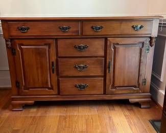 D53- $150. Young Republic Group Indiana, Solid Maple Buffet. Measures 52" wide x 19.25" deep x 33.25" tall.