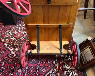 U71 - $175. Restored (?) Newspaper Delivery Wagon. Metal Wheels are in great shape. No advertising on it.