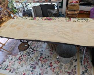 S9 - $40. Vintage Strip Quilt. Measures 65"x 80". Some staining on the back that may come out.