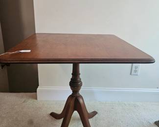 U20 - $95. Tilt Top Table. Measures 27" square x 27" tall. Sturdy and in very good condition!