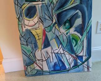 U59 - $30. Abstract Art. Unsigned. Measures 24" wide x 30" tall.