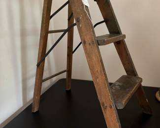 F1 - $35. Vintage Decorative Step Ladder. Measures 14" wide x 21" deep x 23.5" tall