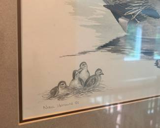 H5 - $20. Nigel Hemming Pintails. Measures 26.5" wide x 22.5" tall.