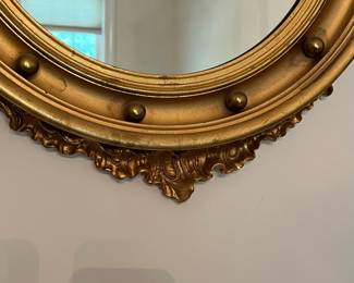 D28 - $250. Antique Federal Eagle Bullseye Mirror. Measures 18.5" wide x 25" tall.