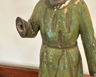 D61 - $100. Antique Polychrome Santos. Measures 12.5" tall. Missing one hand and front of feet.