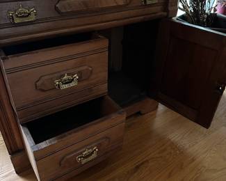 H10 - $150. Small Entry Chest. Hardware has been replaced. Measure 31" wide x 13.5" deep x 27" tall.