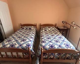 B1 - $75 (each). Pair of wooden bed frames. Measures 42" wide x 78" deep x 36" tall. Mattresses are clean and included if you'd like them!