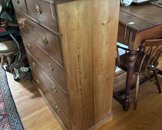 F24- $425. Large Antique Pine Dresser. Dovetailed drawers all slide. Measures 44" wide x 18.5" deep x 48" tall. Excellent condition!