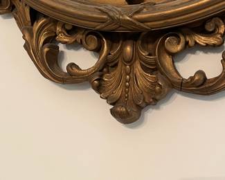 D46- $300. Antique Federal Bullseye Eagle Mirror. Measures 16.5" wide x 27" tall. One wing has been repaired.