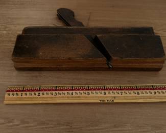 F14 - $40. Antique Wood Planes Set of 3. Measures 9.25" wide x 1.5" deep x 5.5" tall