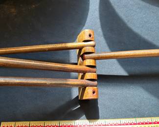 L22 - $25. Primitive 4 Arm Clothes Drying Rack. Measures 17.5" wide x 5" tall. Wall Mounts.