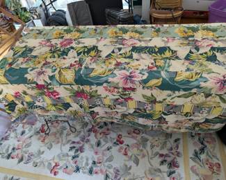 S9 - $40. Vintage Strip Quilt. Measures 65"x 80". Some staining on the back that may come out.