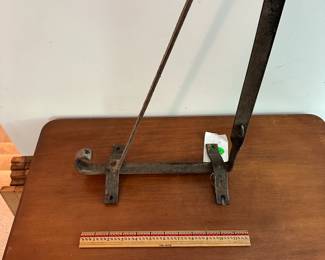 U45 - $50. Wrought Iron Sign Hanger Very Vintage / Antique. Measures 28" wide x 5.75" deep x 13" tall.