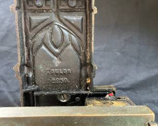 S18 - $200. Antique Bronze Commercial National Bank Door Knob w/key, Lock and Back Plate.