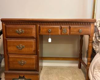 C13 - $25. Student Desk. Measures 42" wide x 18" deep x 31" tall. Sturdy. Does have some scratches / marks from use.