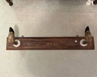 C28 - $50. Deer Hoof Wall Hooks. Measures 36" long.