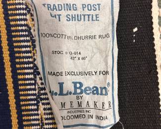 C20 - $75. LL Bean Rug. Measures 42" x 66". 100% Cotton Dhurrie Rug.
