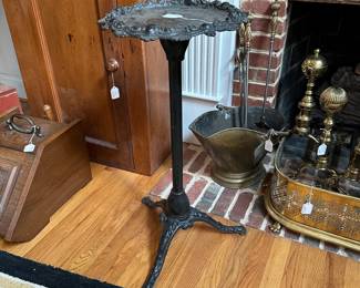 L34 - $125. Cast Iron Plant Stand. Measures 13.75" wide x 29.75" tall. Excellent Condition & Sturdy!