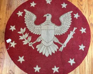 F40- $85. Round Eagle Rug. Measures 35" round.