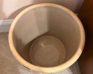 B8 - $95. Marshall Pottery 5 gallon crock. Measures 13.25" across x 14.25" tall.