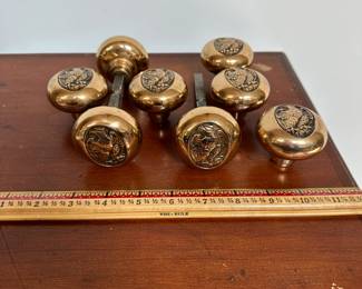 L64 - $650. Set of 8 Brass Eagle Knobs. (Came out of a building in Washington DC they were renovating.)