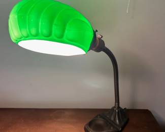 C3 - $50. Rex Electric Goose Neck Table Lamp with Iron Base.