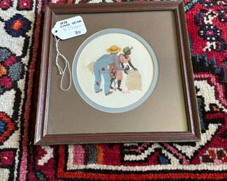 U27 - $30. 1978 Cross Stitch. Measures 8.25" square.
