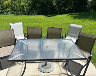 Patio table and 6 chairs