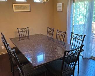 Granite table top, dining room chairs