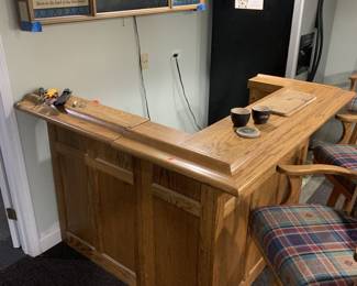 full basement bar, with 4 stools and brass foot rail. Hamm's sign Not for sale