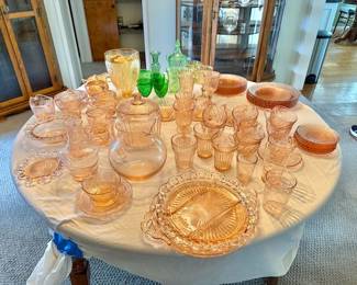 vintage pink glass