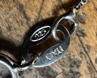 Sterling Silver Necklace with Dangle Pearl Sterling Silver Pendant