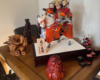 Gogatsu Ningyo Japanese Samurai Figurine on Horseback