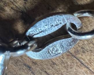 Sterling Silver Necklace with Multi-Stone Sterling Silver Pendant