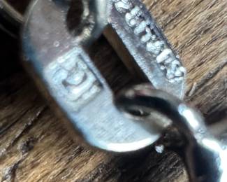 Sterling Silver Necklace with Sterling Silver Vertical Gemstone Rainbow Pendant