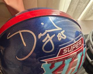 Super Bowl XLII Mini Helmets Autographed by David Tyree & Eli Manning