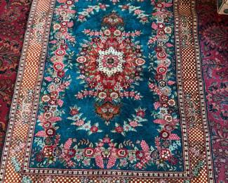 Hand-Woven Silk Persian Rug (57"L x 40"W) Signed