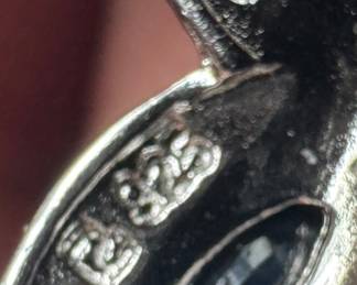 Sterling Silver Necklace with Multi-Stone Sterling Silver Pendant