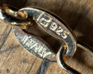 Sterling Silver Necklace with Sterling Silver Blue Sapphire Pendant