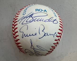 500 HR Club Autographed Baseball Includes Ernie Banks, Mike Schmidt, Ted Williams, Mickey Mantle, Eddie Matthews, Willie McCovey, Harmon Killebrew, Reggie Jackson, Hank Aaron, Eddie Murray  & Frank Robinson (Madison Sports Management COA & Original Purchase Receipt Included)